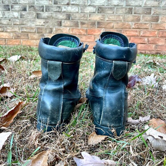 Vintage 1990s Ranger Firefighter Boots Size 10 W Black Leather Zipper Lace Up - Picture 11 of 16